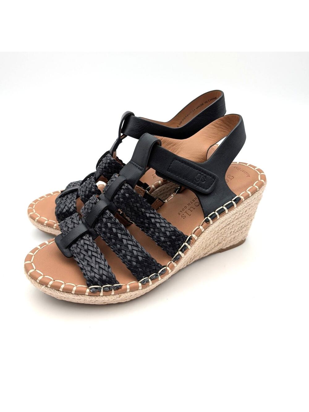 Gentle Souls Caplin Slingback Espadrille Sandals Womens Black Size US6.5M EU37